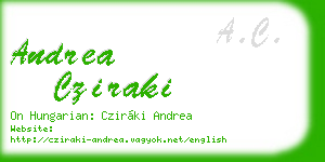 andrea cziraki business card