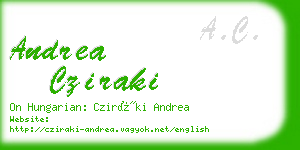 andrea cziraki business card